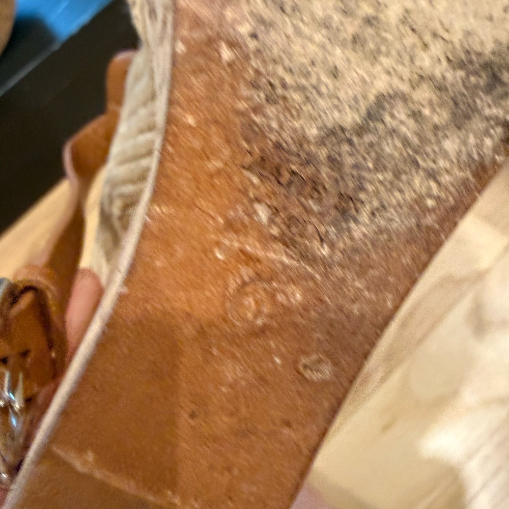 Ralph Lauren Brown Leather Espadrille Wedge Sandals - Picture 5 of 5